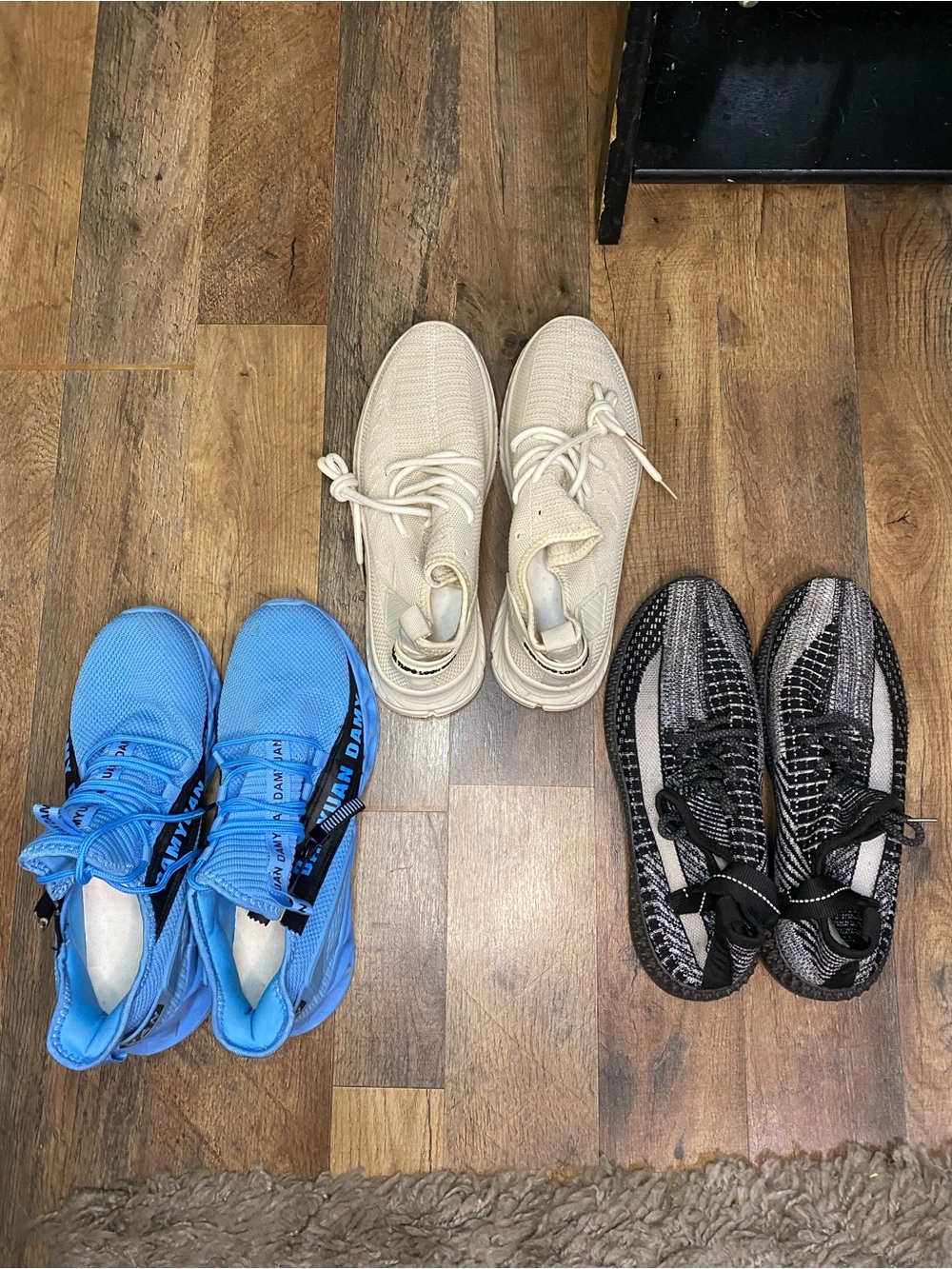 3 Pairs (Yeezy Style, Casual & Athletic) Lightly Worn